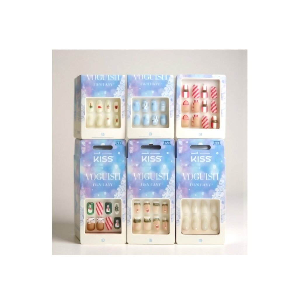 Kiss Voguish Fantasy Press on Holiday Nails Bundle of Six Sets